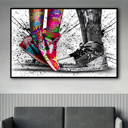 Pop Street Graffiti Sports Basketball Shoes Wall Art Posters Abstract Home Decor Canvas Painting Picture Prints Artwork Boy Gift