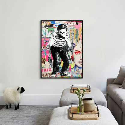 Banksy Poster Abstract Monkey and Kids Posters and Prints Art Graffiti Canvas Painting Pop Street Wall Picture Home Decor Cuadro