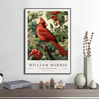 William Morris Museum Exhibition Poster Fox Bird Owl Fruit Butterfly Peacock Flower Canvas Painting Print Wall Decor Home Decor