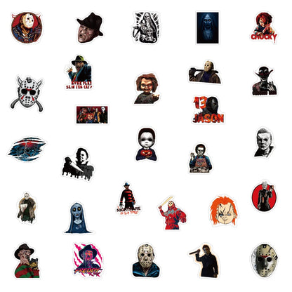 10/30/50PCS Horror Movie Thriller Character Sticker DIY Graffiti Refrigerator Luggage Laptop Scooter PVC Sticker Wholesale