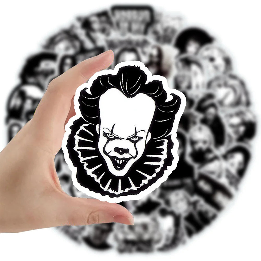 10/30/50PCS Cartoon Zombie Sticker Black and White Graffiti iPad Luggage Helmet Guitar DIY Wall Sticker Toy Decoration Wholesale