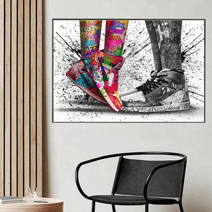 Pop Street Graffiti Sports Basketball Shoes Wall Art Posters Abstract Home Decor Canvas Painting Picture Prints Artwork Boy Gift