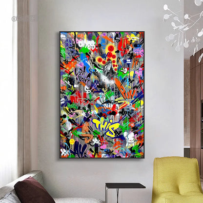 Street Graffit Artwork Canvas Print Art Poster Abstract Pop Art Canvas Painting Cuadros Wall Art Picture for Home Corridor Decor