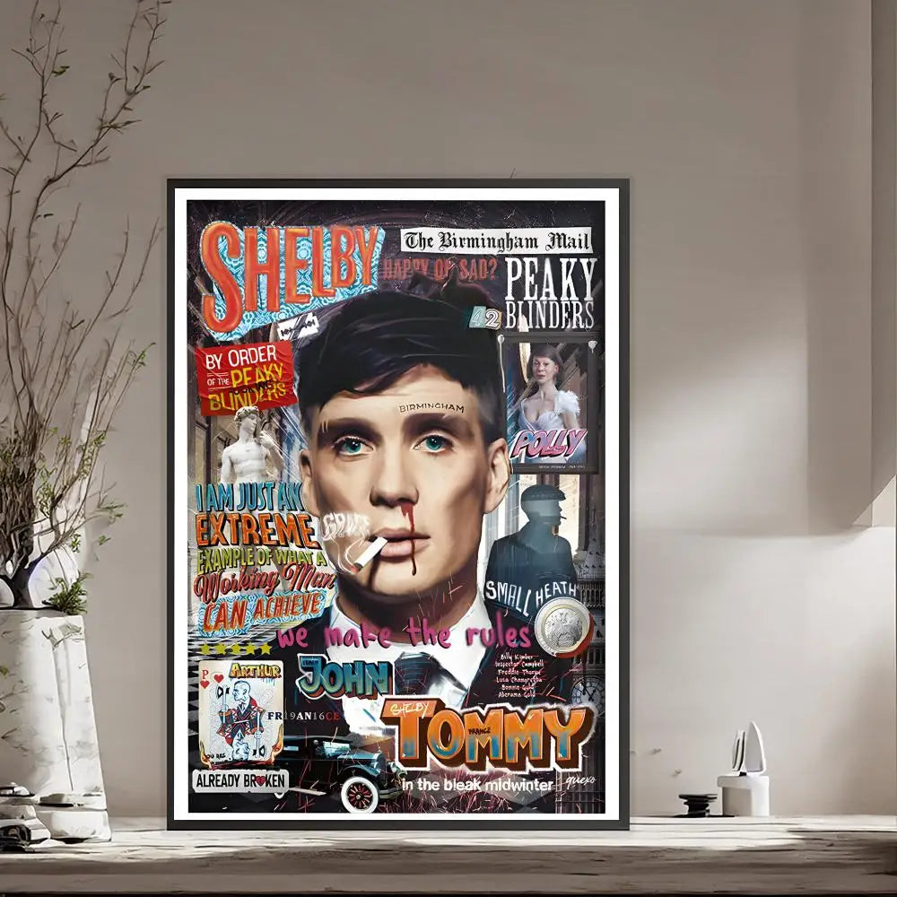 P-Peaky B-Blinders TV Self-adhesive Art Poster Whitepaper Prints Posters Artwork Aesthetic Art Wall Painting