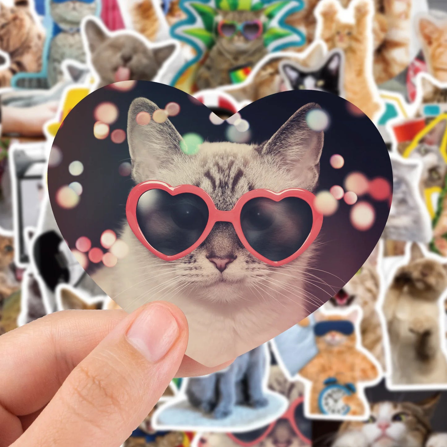 10/30/65pcs Funny Cat Stickers Kawaii Cute Cartoon Decals DIY Skateboard Notebook Luggage Phone Fridge Bike PVC Car Sticker Toys