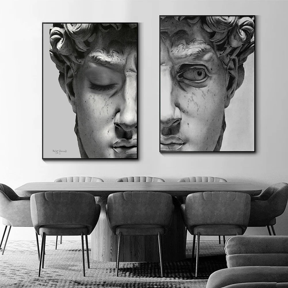 Graffiti David Statue Wall Art Poster Pop High End Mural Modern Home Decor Canvas Painting Picture Prints Living Room Decorate