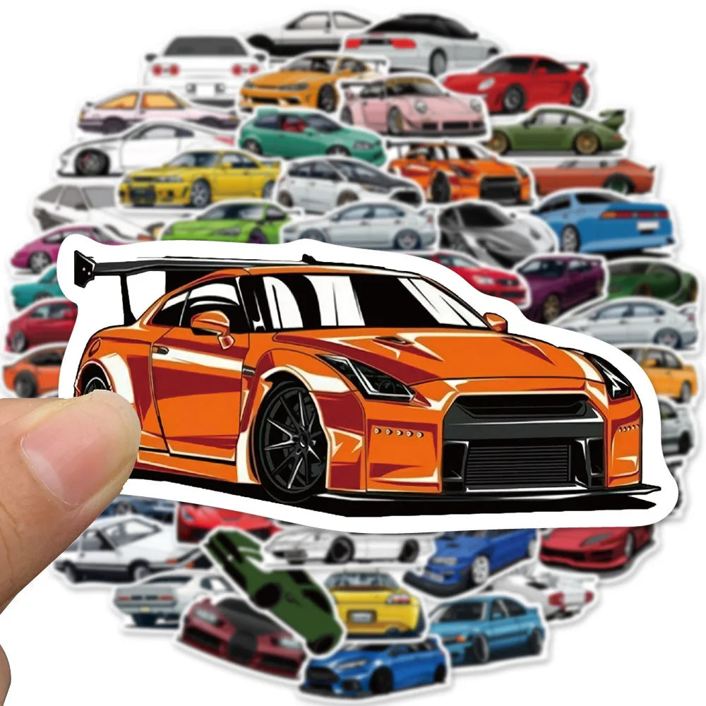 10/20/50/100pcs Racing Car Stickers Skateboard Bike Motorcycle Travel Luggage Toy Cool Vinyl Decal JDM Sticker Bomb for Kids