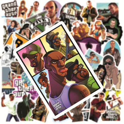 50PCS Shooting Game GTA Character Sticker for Journal Luggage Laptop IPad Skateboard Helmet Waterproof Stickers